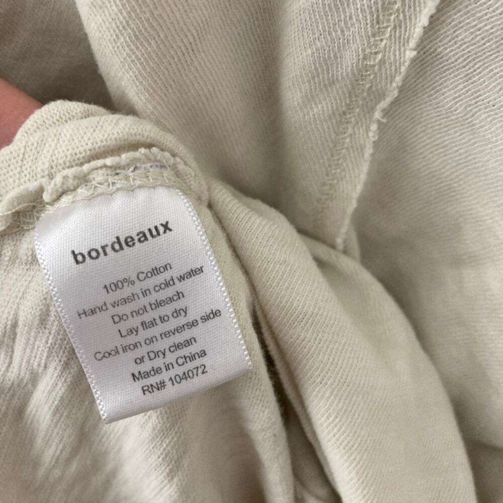 Anthropologie Bordeaux Noelie Cream V-Neck Dolman Top Large - Picture 5 of 6